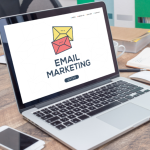 email marketing on laptop